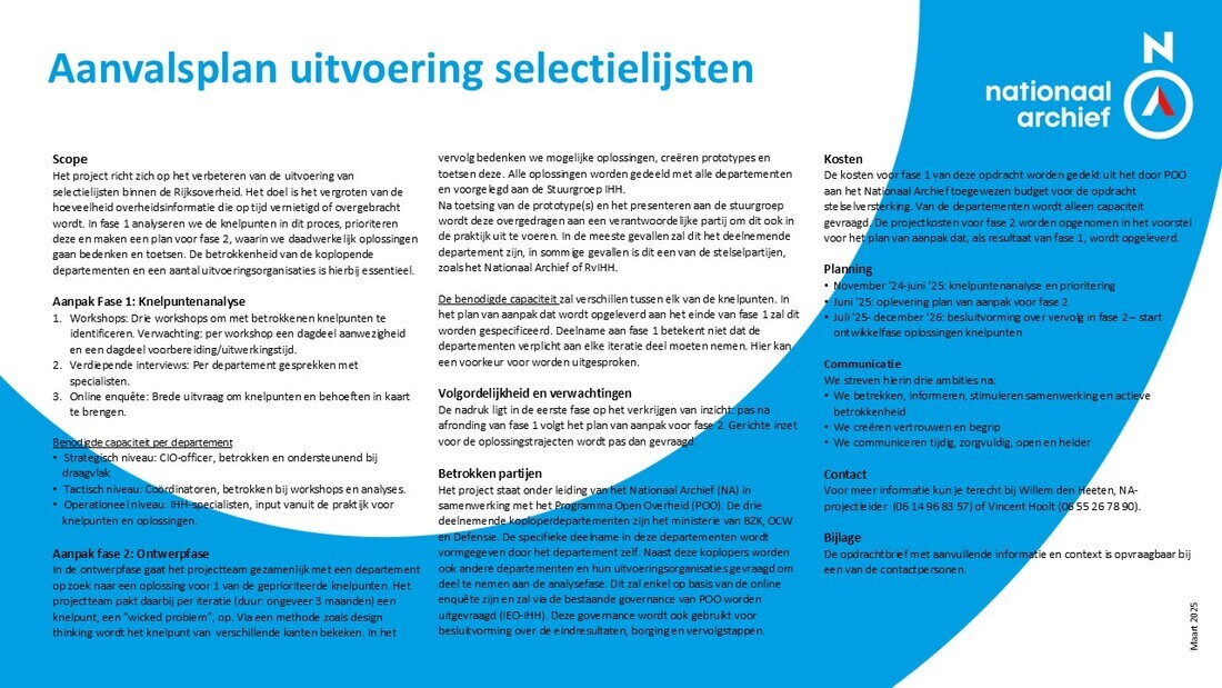 One-pager projectgroep