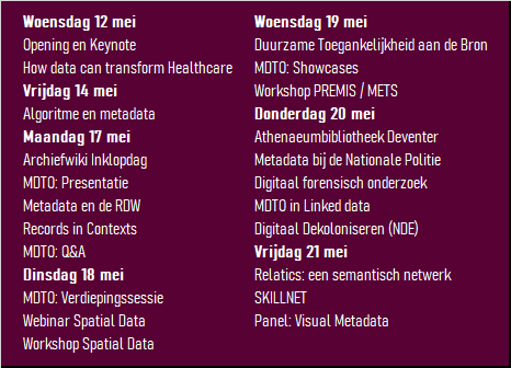 Programma Metadata10Daagse