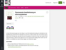 Themasessie Kwaliteitszorg en informatiebeheer - KIA community Themasessie Kwaliteitszorg en informatiebeheer - KIA community